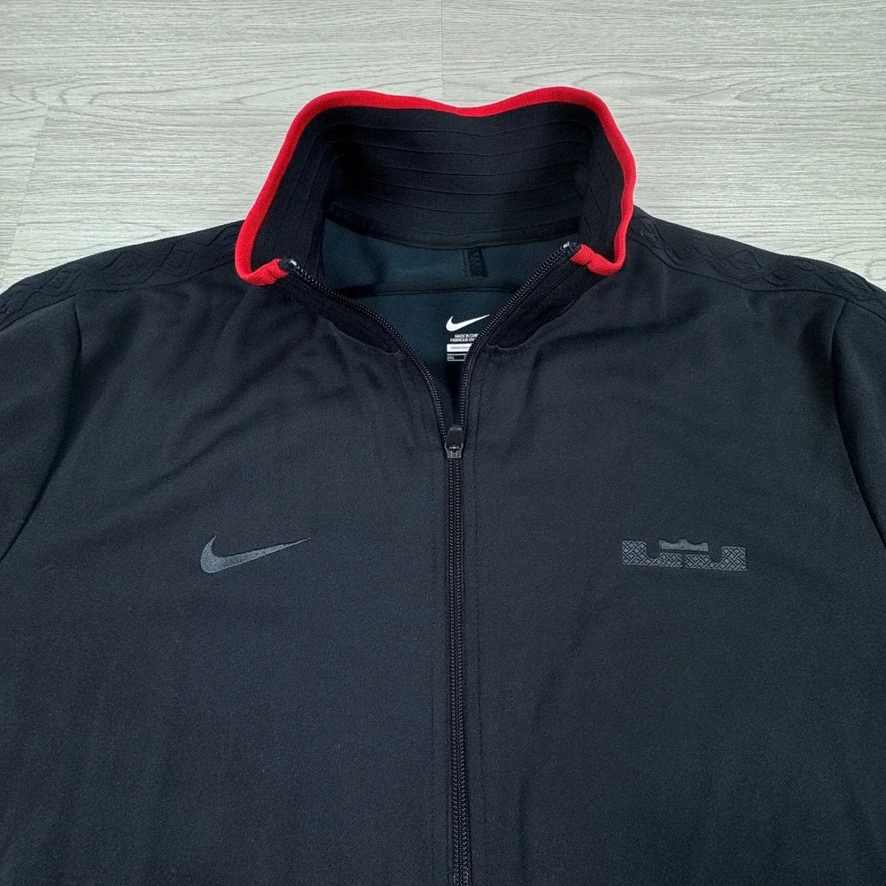 Nike Mens Track Jacket LeBron James Full‎ Zip Black Red 3XL Basketball